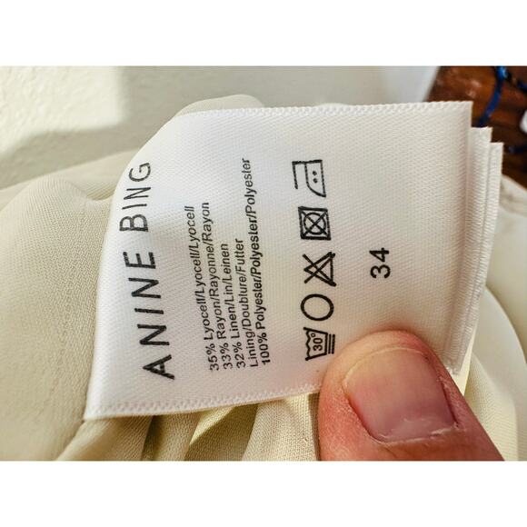 Anine Bing Women's Off-White Wide-Leg Front Zipper Lyra Trousers Pants Size 34 - Picture 13 of 16